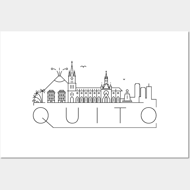 Quito Minimal Skyline Wall Art by kursatunsal